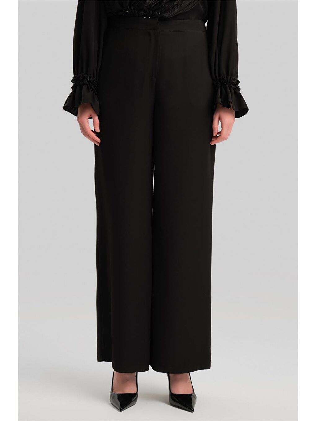 Şifon Ve İşlemeli Takım 24Y6841 Siyah-5