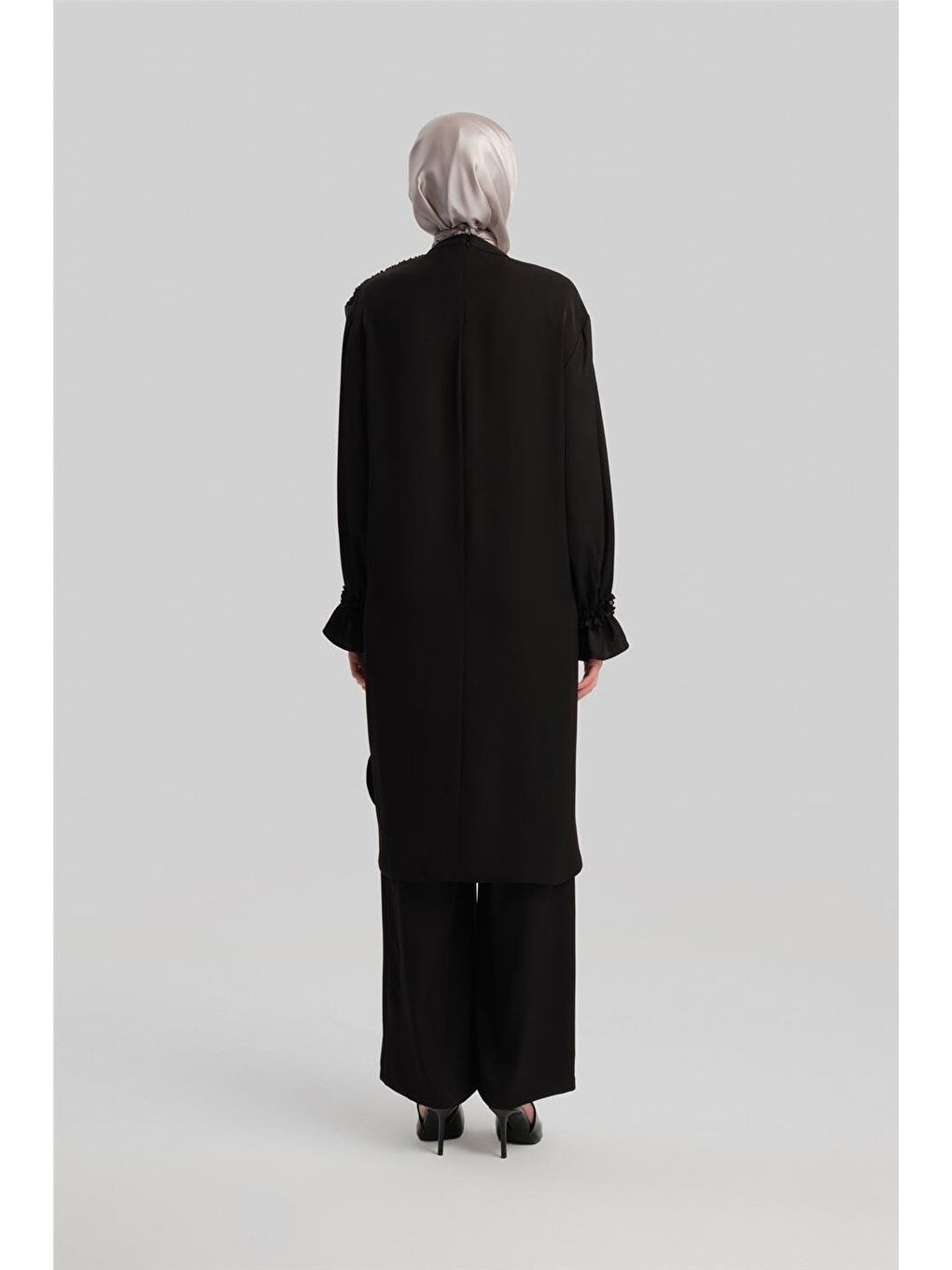 Şifon Ve İşlemeli Takım 24Y6841 Siyah-8