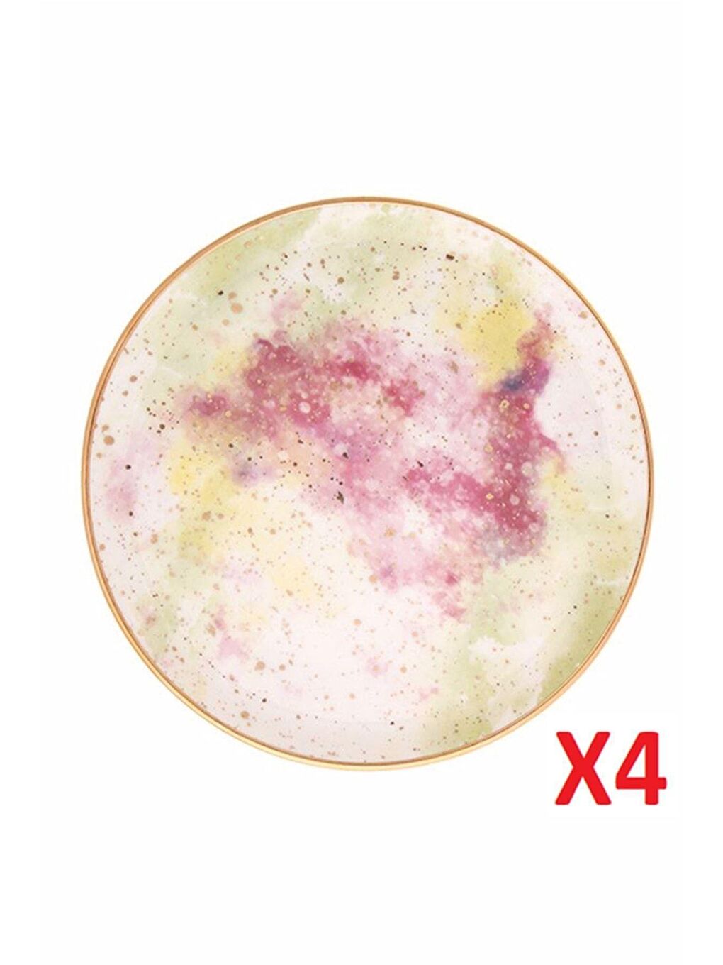 Beyaz Cosmos Desen Düz Tabak 24cm 4'lü 04ALM006665