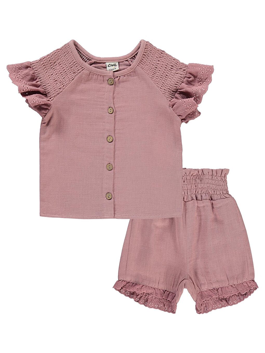 Pembe Baby Kız Bebek Takım 6-18 Ay Gül Kurusu