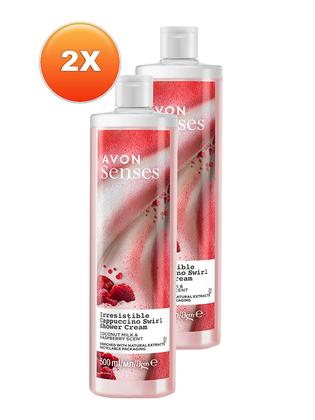 AVON Renksiz Senses Hindistan Cevisi Sütü ve Böğürtlen Kokulu Duş Kremi 500 Ml. İkili Set - 1