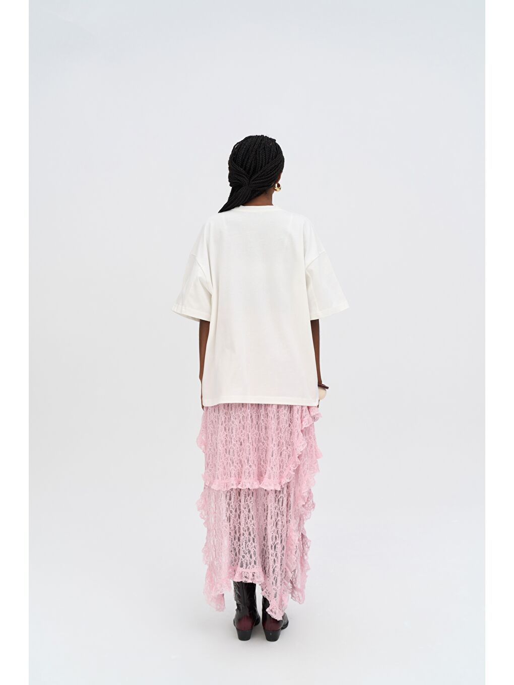 Red Bloom Oversize Beyaz T-Shirt-3