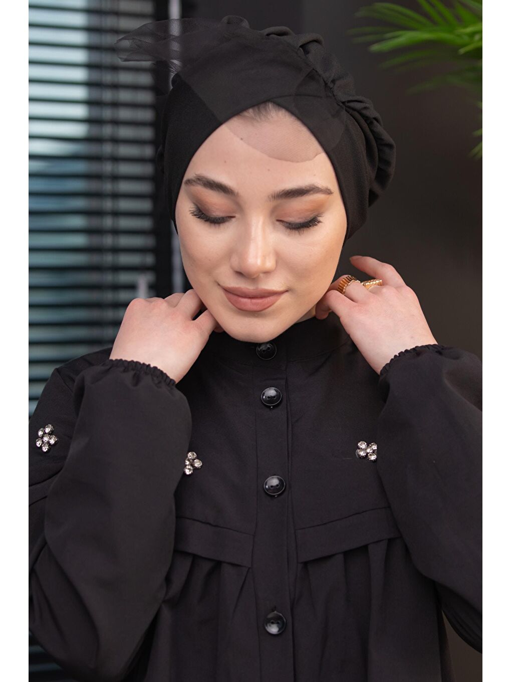 Orta Kadın Siyah Bone - 30092-4