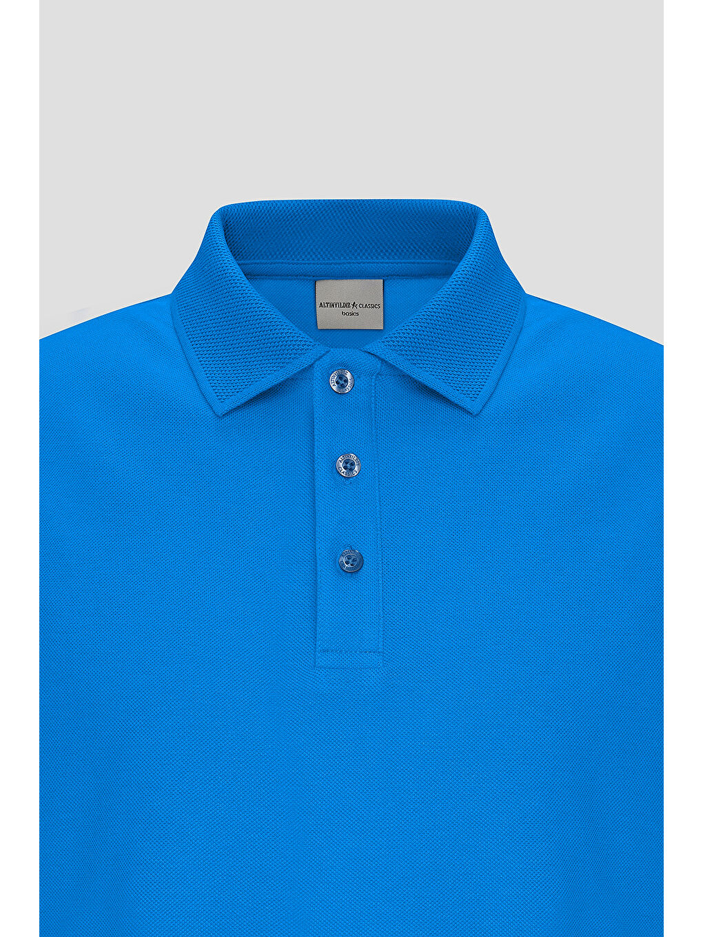 Erkek Royal Mavi Slim Fit Dar Kesim Polo Yaka %100 Pamuk Kısa Kollu Tişört-1