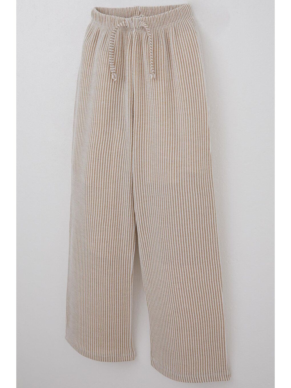 Kız Çocuk Pantolon Çizgili Bağcık Aksesuarlı Beli Lastik Detaylı Karışık Renk (8-10 Yaş)-3