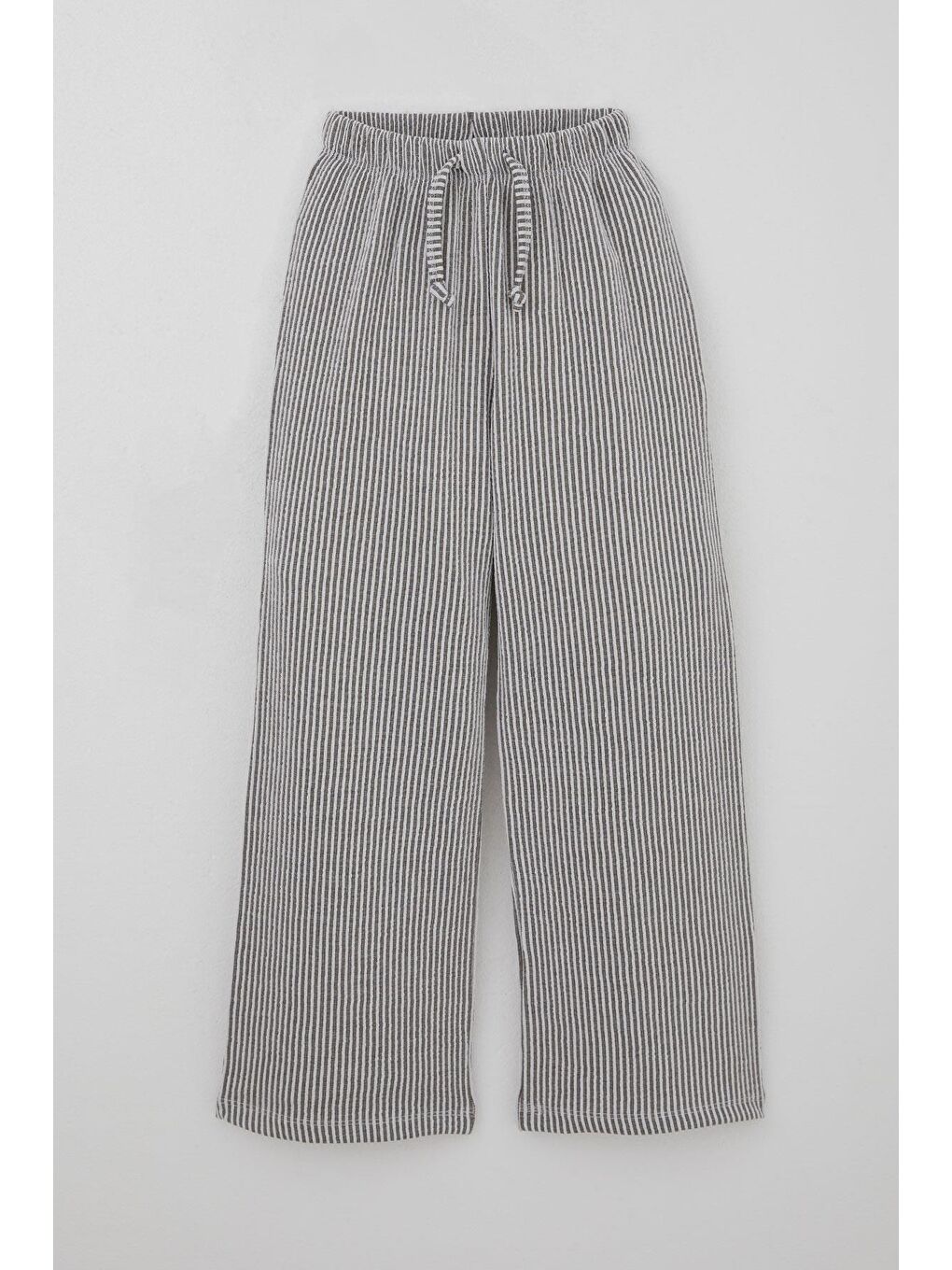 Kız Çocuk Pantolon Çizgili Bağcık Aksesuarlı Beli Lastik Detaylı Karışık Renk (9-12 Yaş)