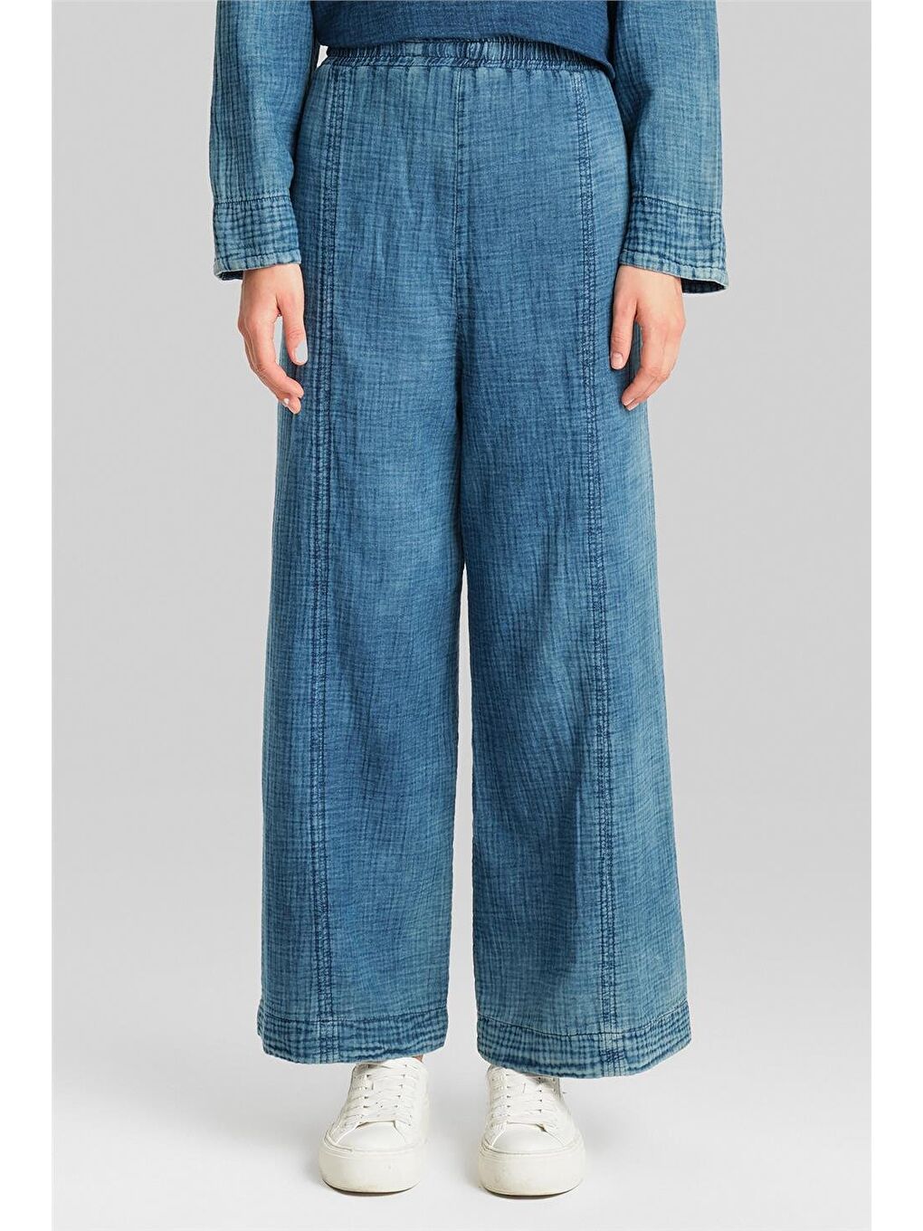 Mavi Efektli Pamuk Müslin Takım 24Y6804 İndigo-6