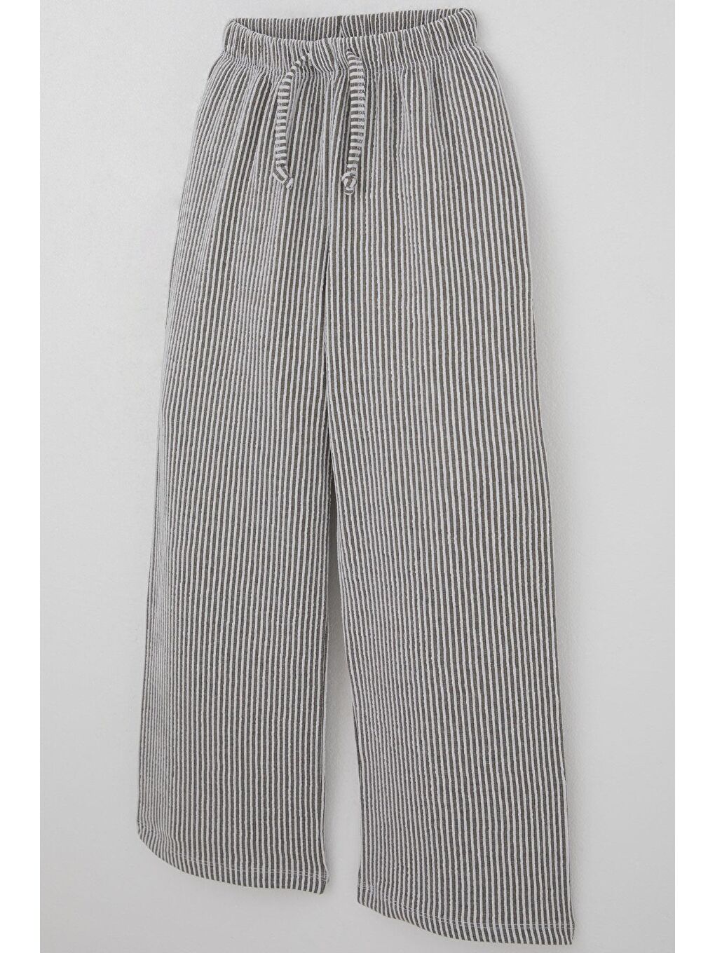 Kız Çocuk Pantolon Çizgili Bağcık Aksesuarlı Beli Lastik Detaylı Karışık Renk (9-12 Yaş)-2