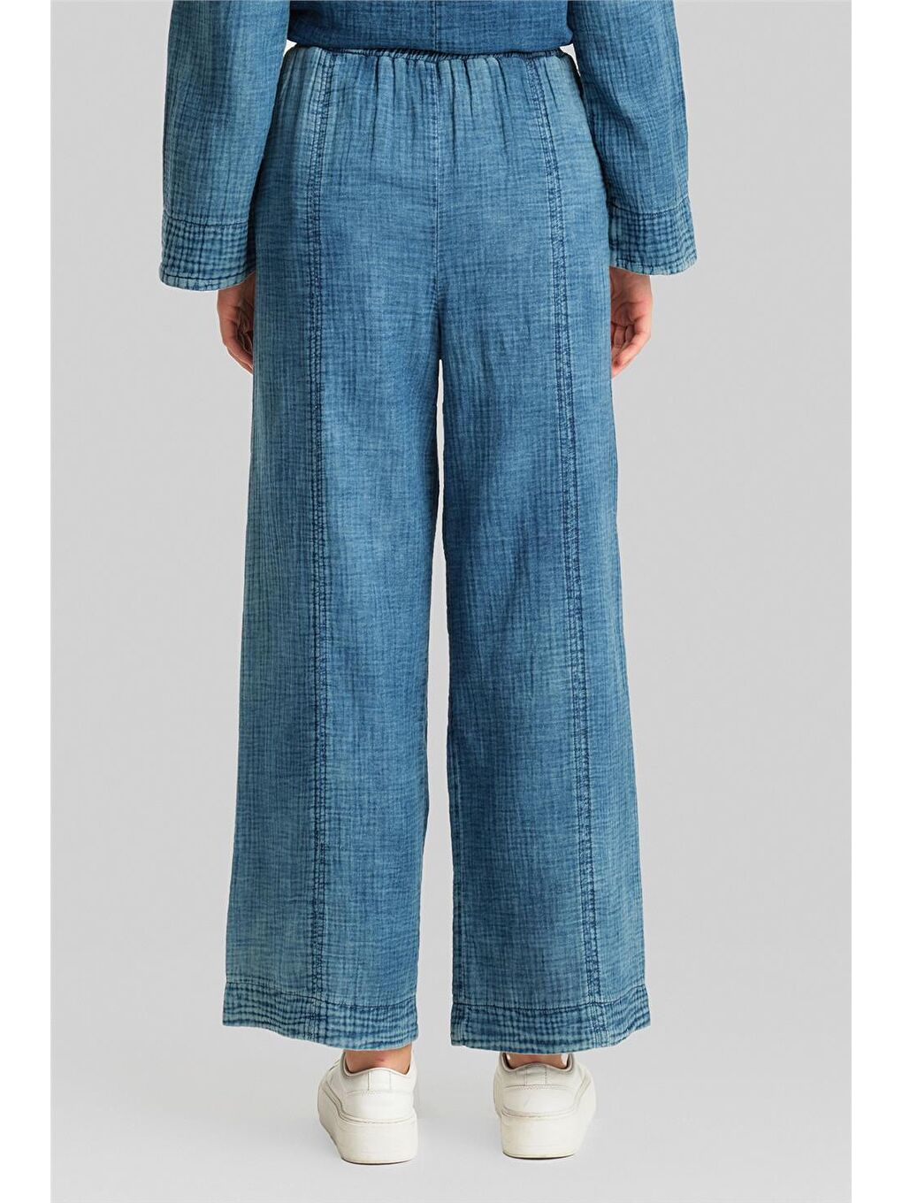 Mavi Efektli Pamuk Müslin Takım 24Y6804 İndigo-8