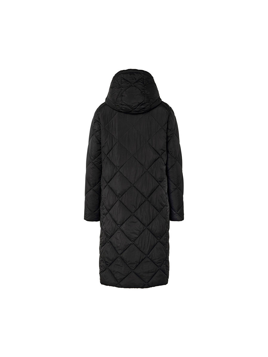 Siyah Kadın Manto, Kapitone, Uzun-5