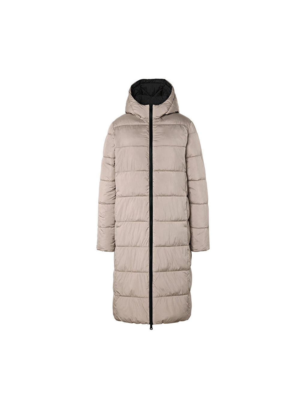 Siyah Kadın Manto, Kapitone, Uzun-7