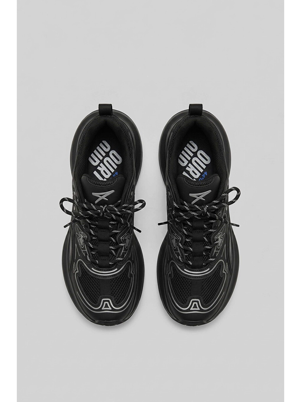 Erkek Kalın Tabanlı Günlük Track Sneaker Siyah-2