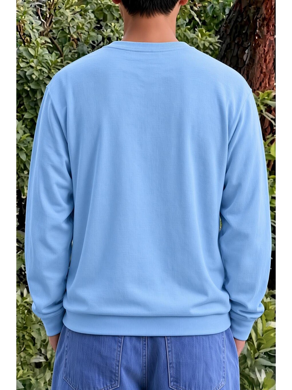 Turkuaz Bs Watermelon Sugar Karpuz Baskılı Unisex Bisiklet Yaka Sweatshirt-1