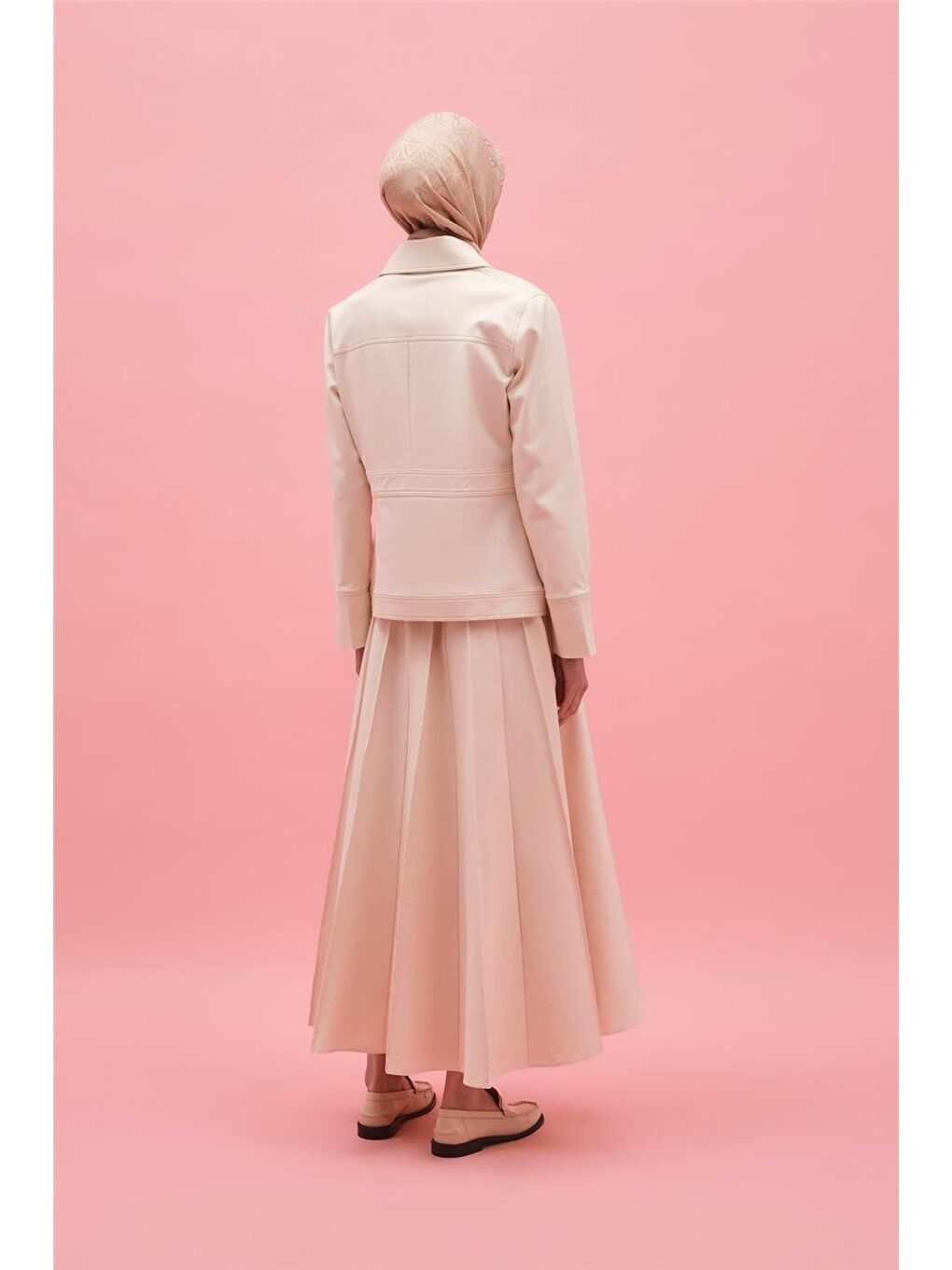 Bej Ham Denim Bluz-Ceket Takım 25Y6021 Naturel-4