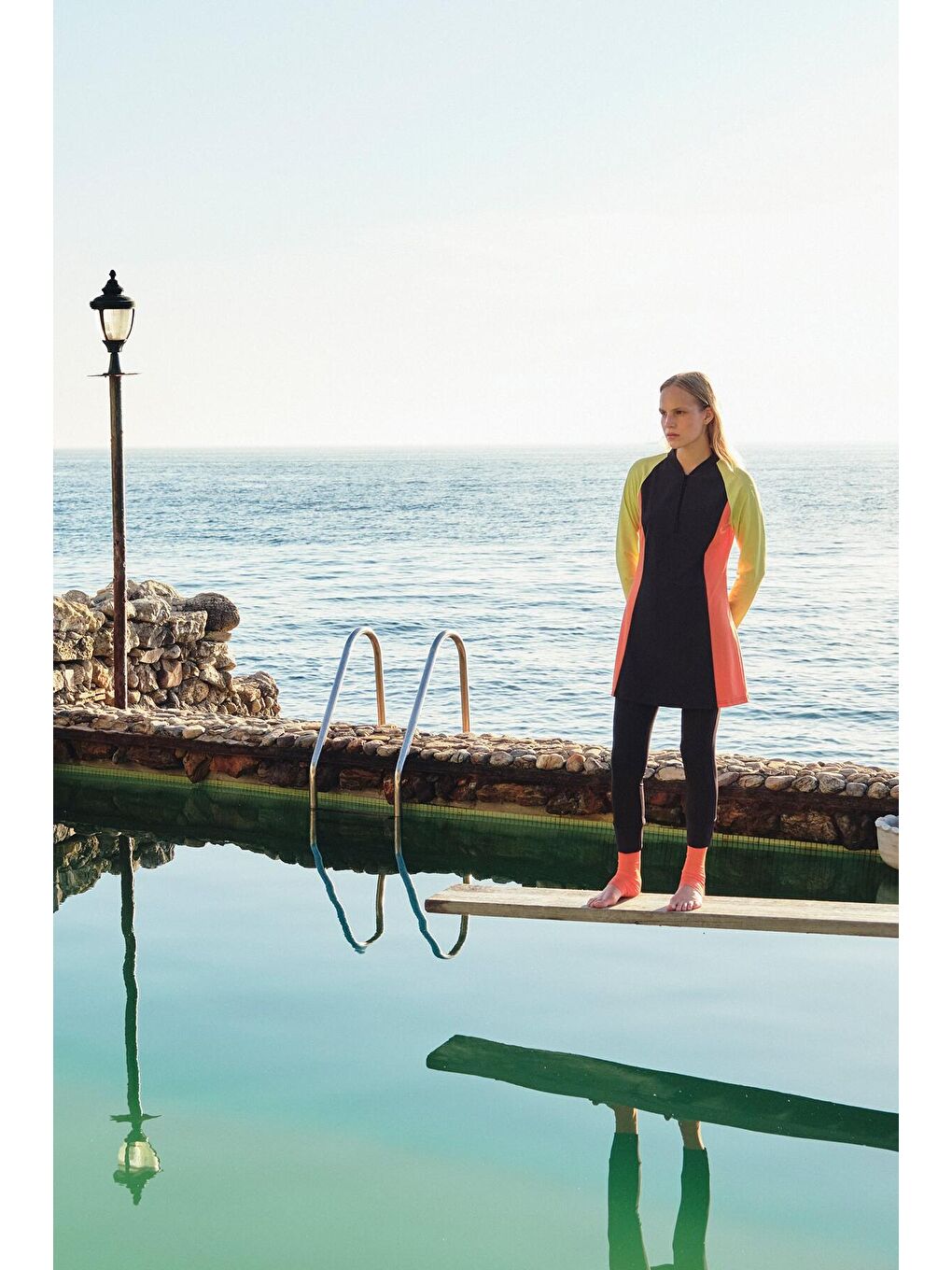 Antrasit Blok Renkli Tayt Mayo-2