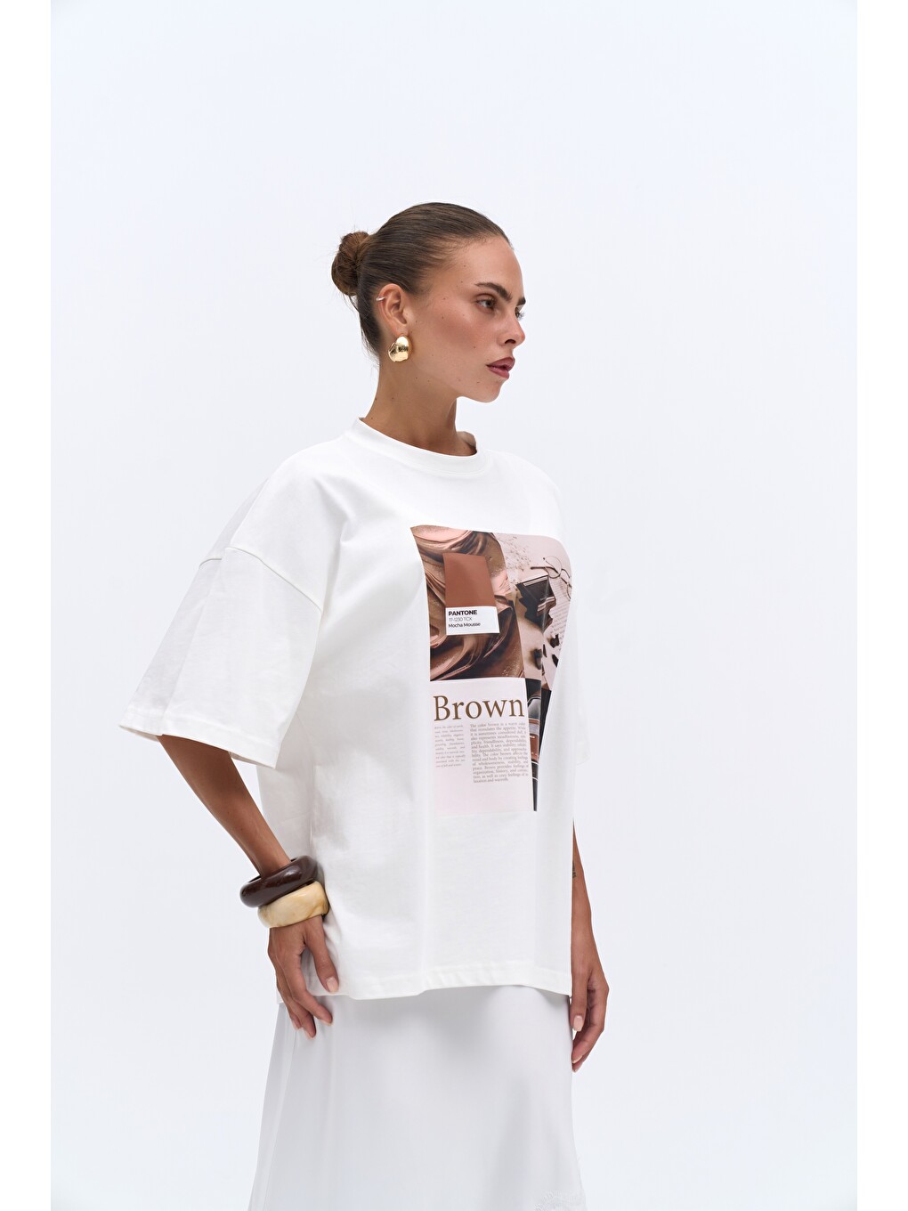 Chocolate Oversize Beyaz T-Shirt-1