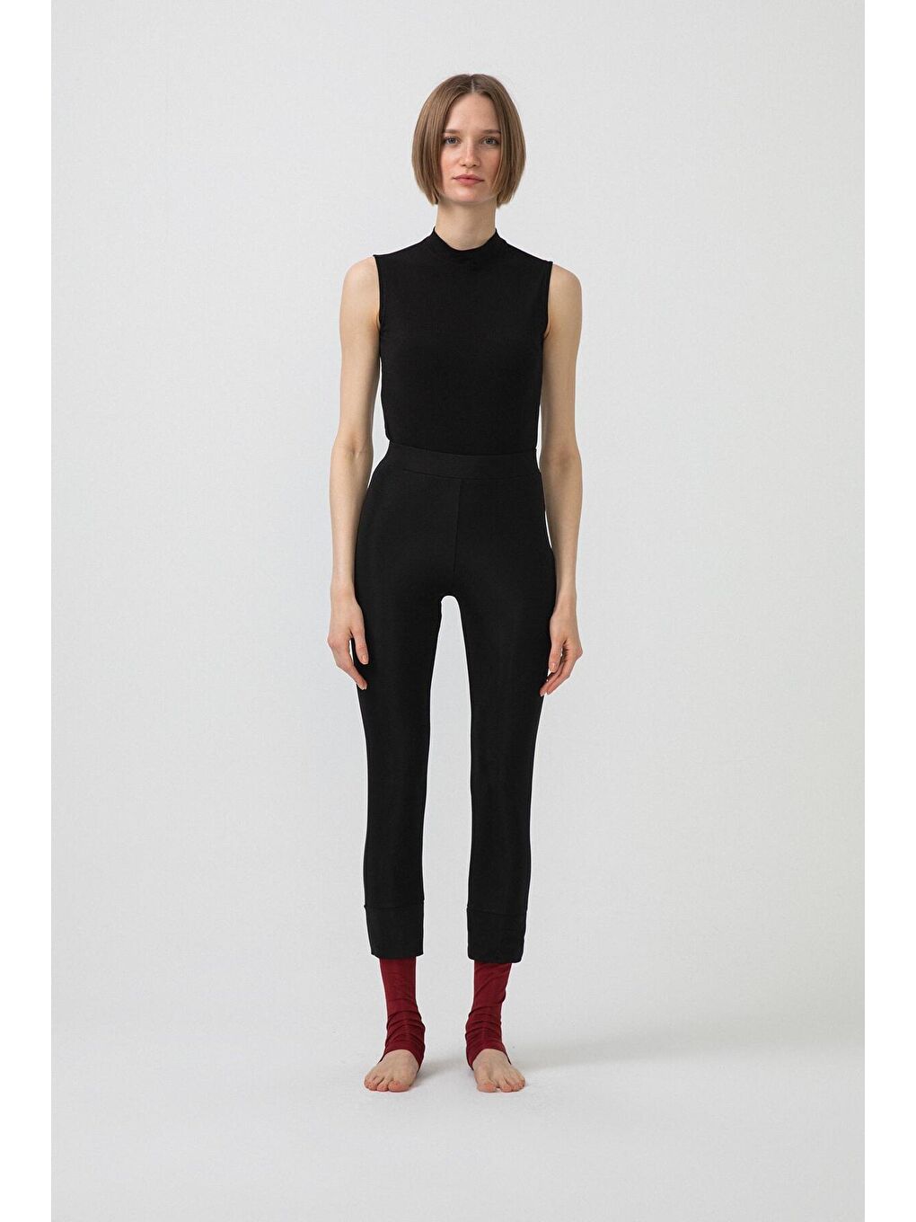 Bordo Blok Renkli Tayt Mayo