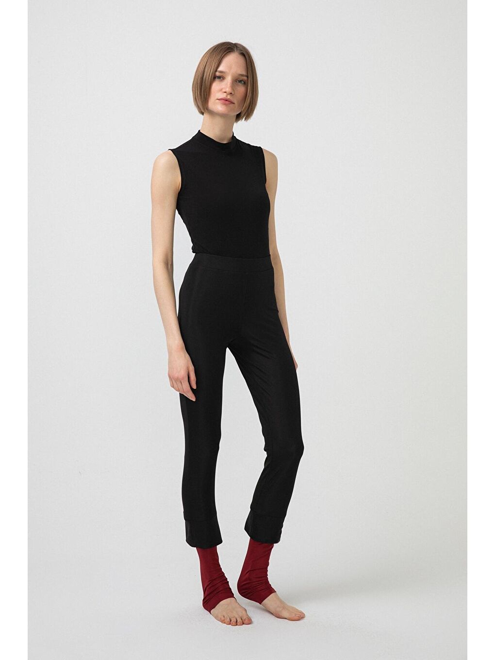 Bordo Blok Renkli Tayt Mayo-2