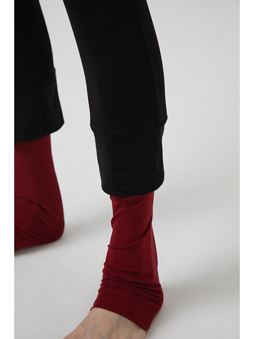 Bordo Blok Renkli Tayt Mayo-3