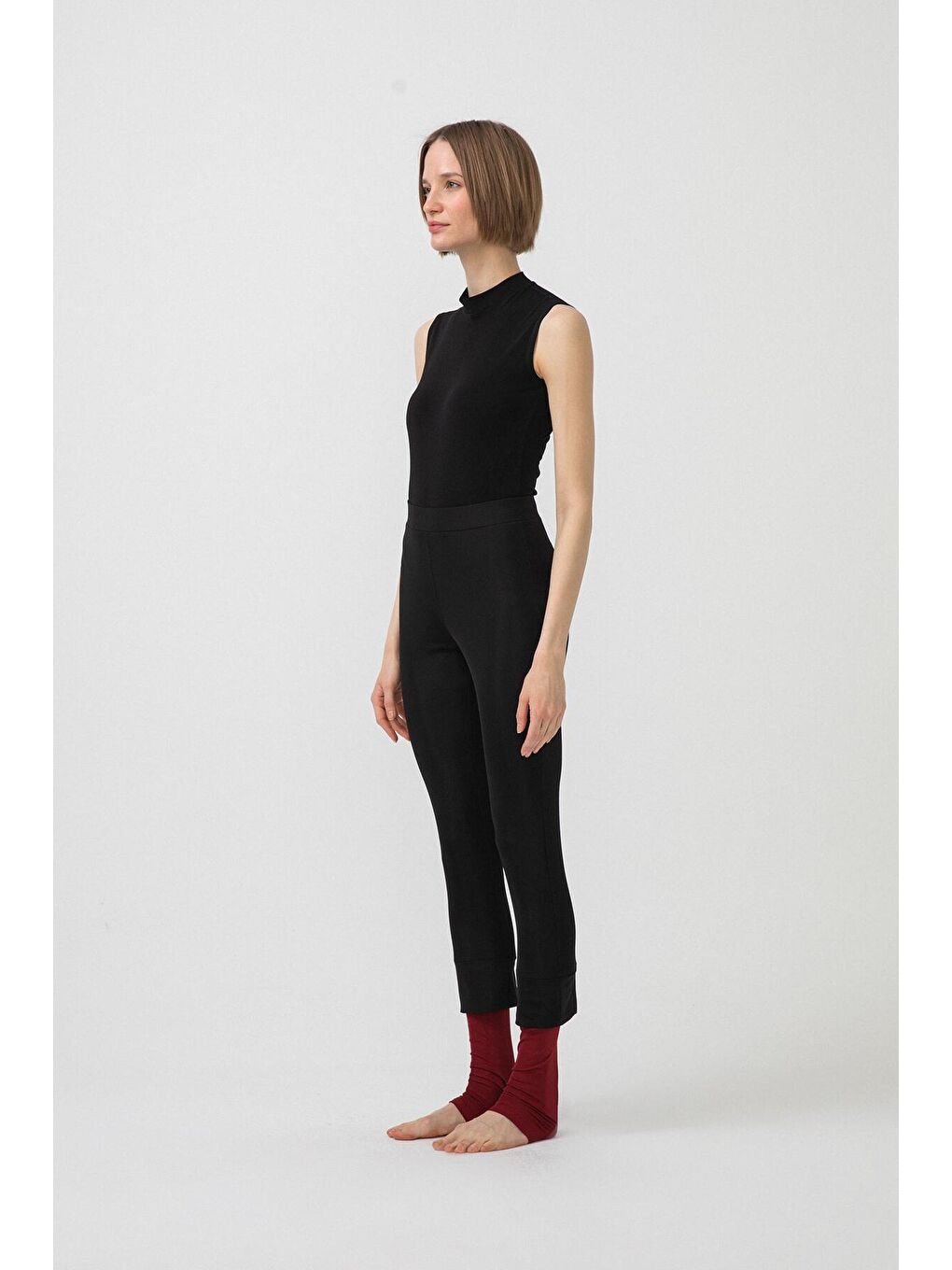 Bordo Blok Renkli Tayt Mayo-4