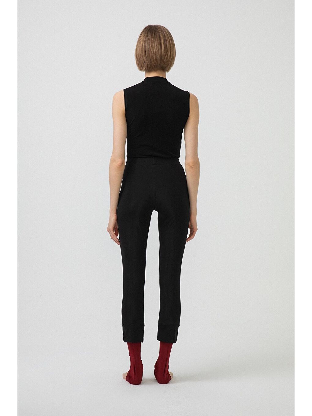 Bordo Blok Renkli Tayt Mayo-5