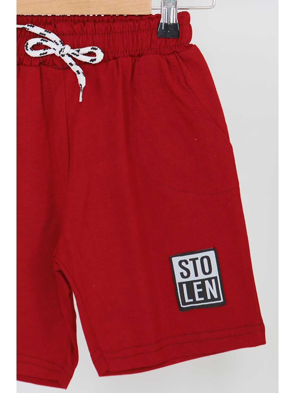 Kız Çocuk Bordo Baskılı Şort - 27335-1