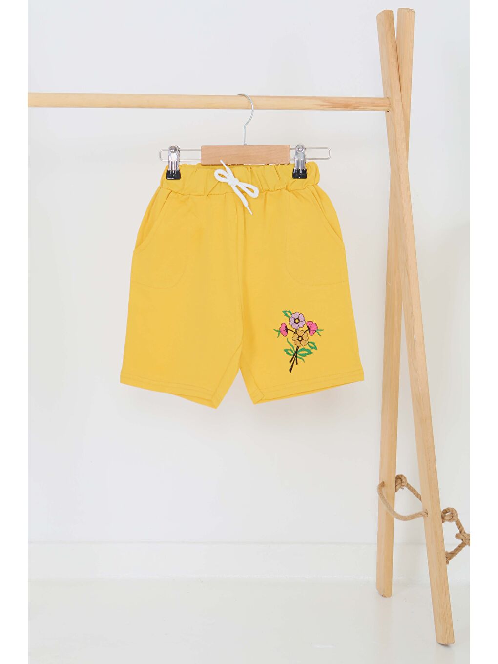 Sarı Kız Çocuk Hardal Baskılı Şort - 27331