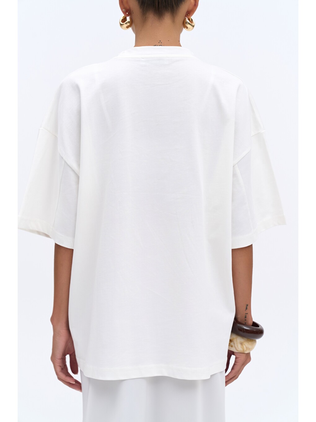 Chocolate Oversize Beyaz T-Shirt-3