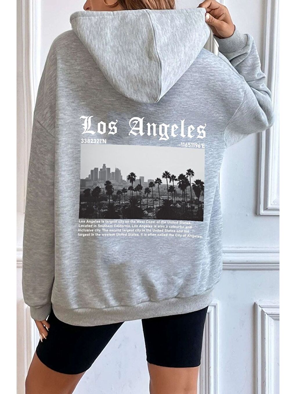 uyguntarz Gri Unisex Los Angles Baskılı Sweatshirt