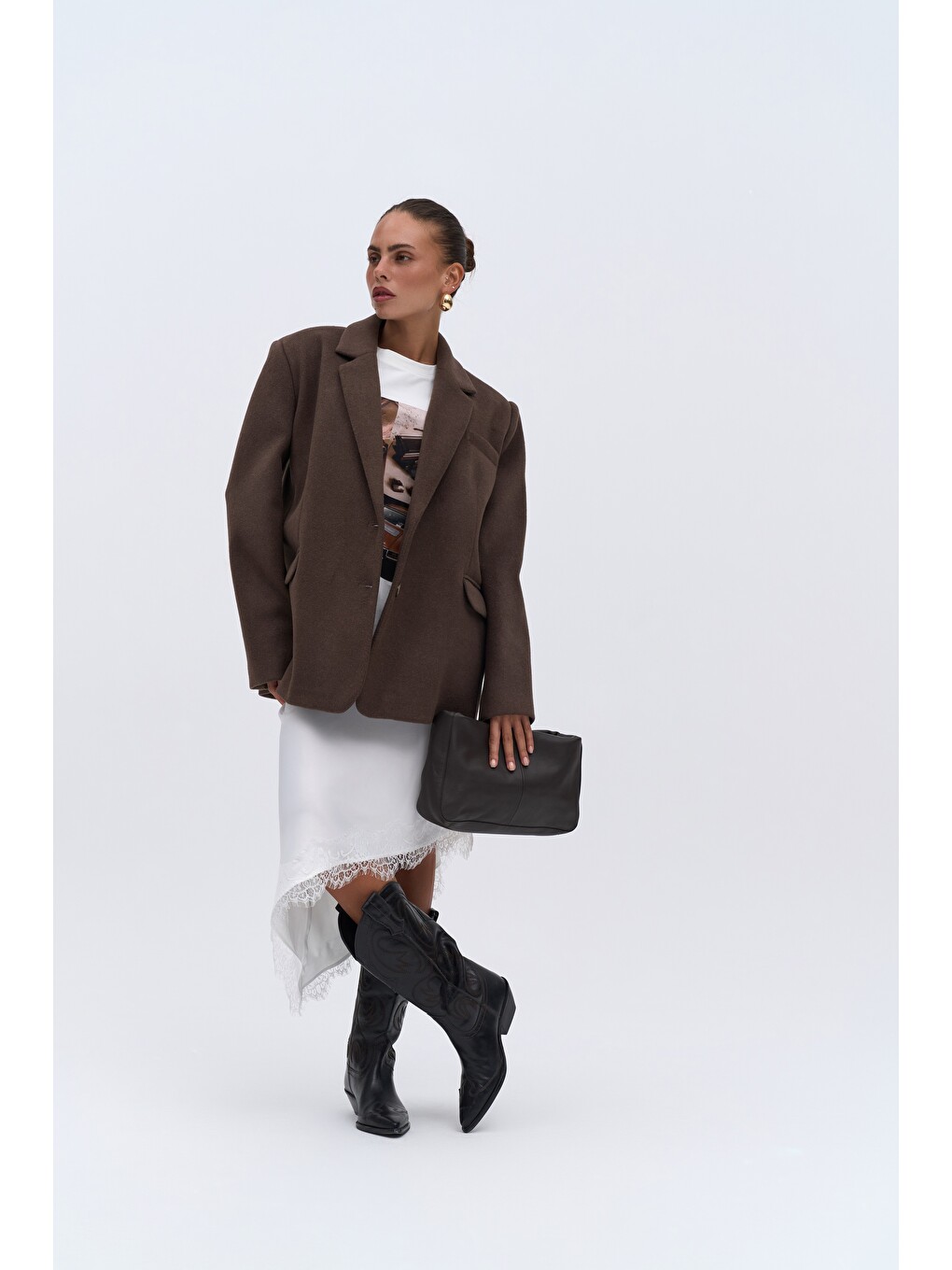Chocolate Oversize Beyaz T-Shirt-4