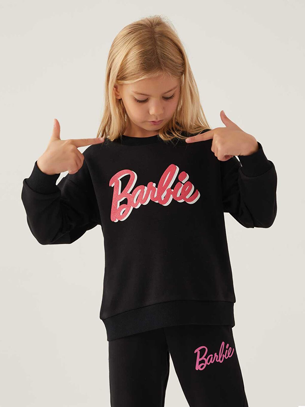 Civil Siyah Barbie Kız Çocuk Sweatshirt 3-7 Yaş Siyah - 1