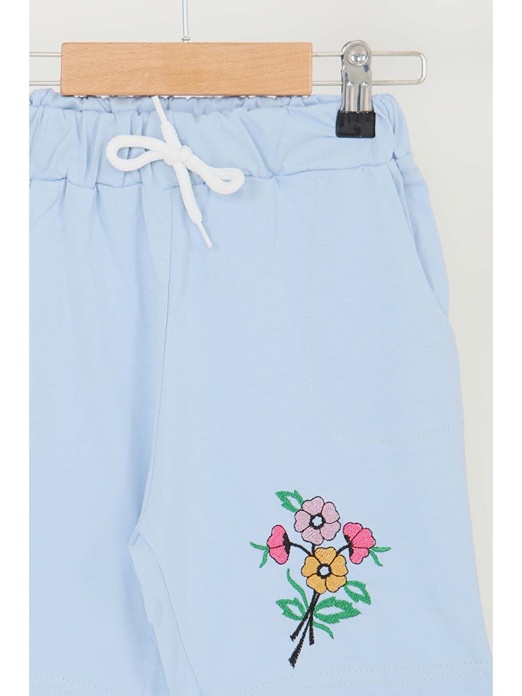 Kız Çocuk Bebe Mavi Baskılı Şort - 27331-1