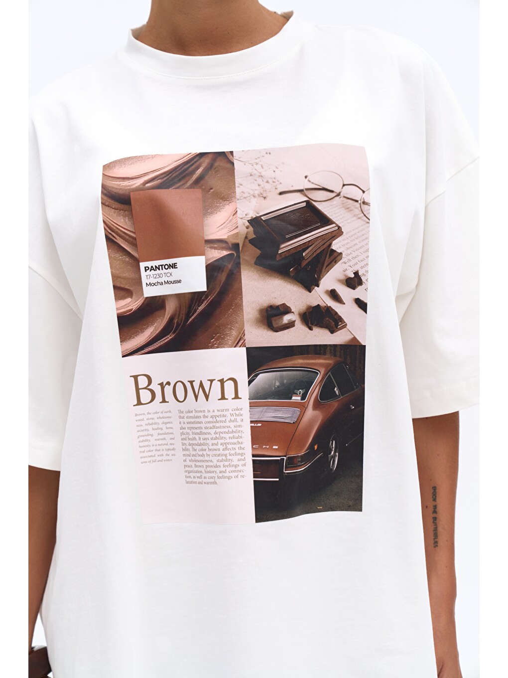 Chocolate Oversize Beyaz T-Shirt-6