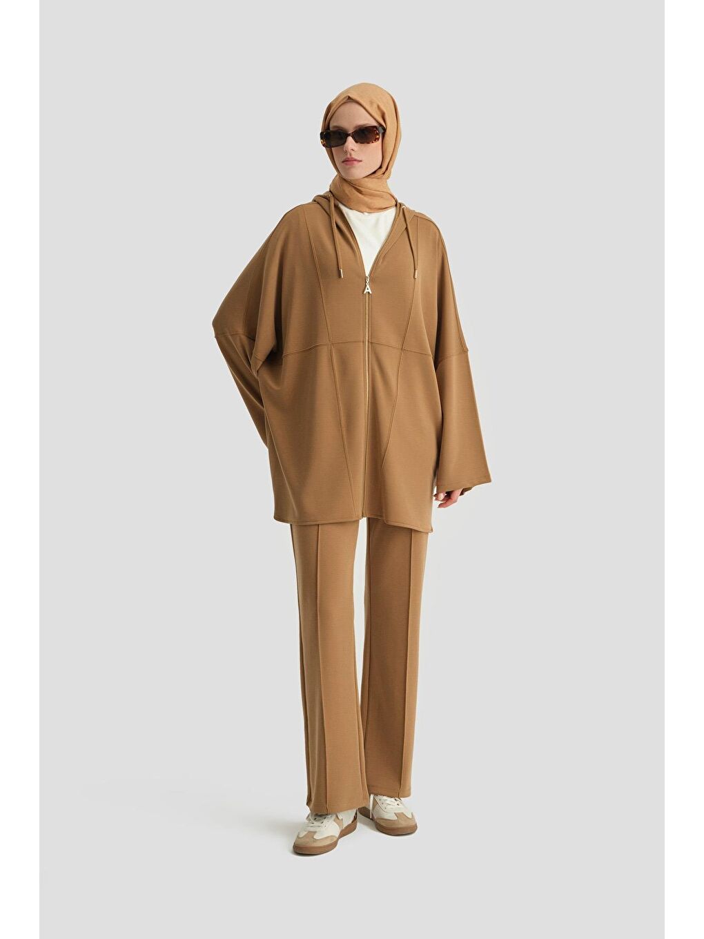 Kahverengi Örme Panço 24Kd6809 Camel