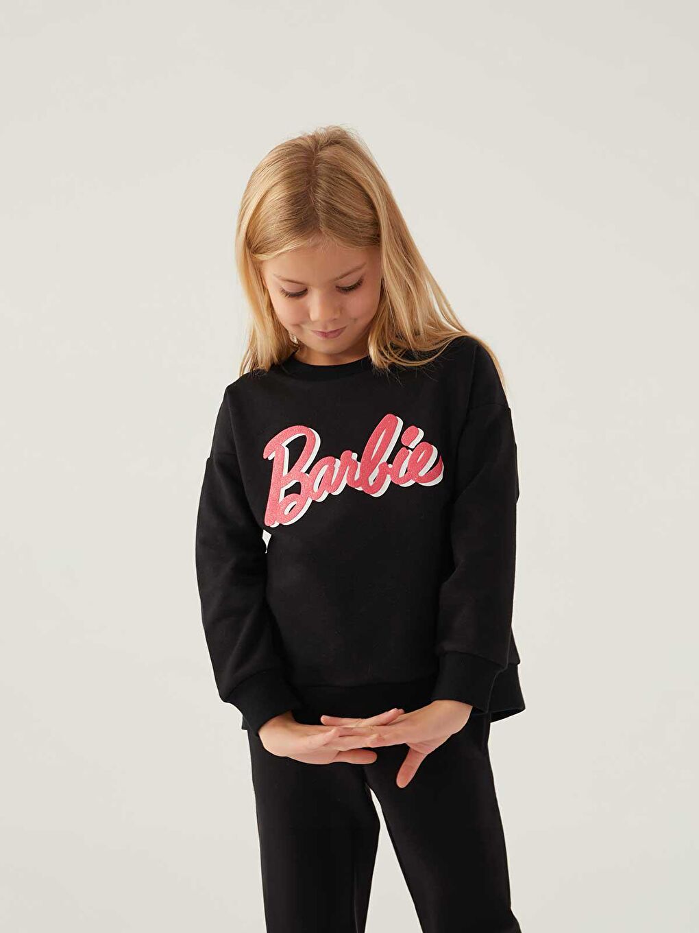 Civil Siyah Barbie Kız Çocuk Sweatshirt 3-7 Yaş Siyah