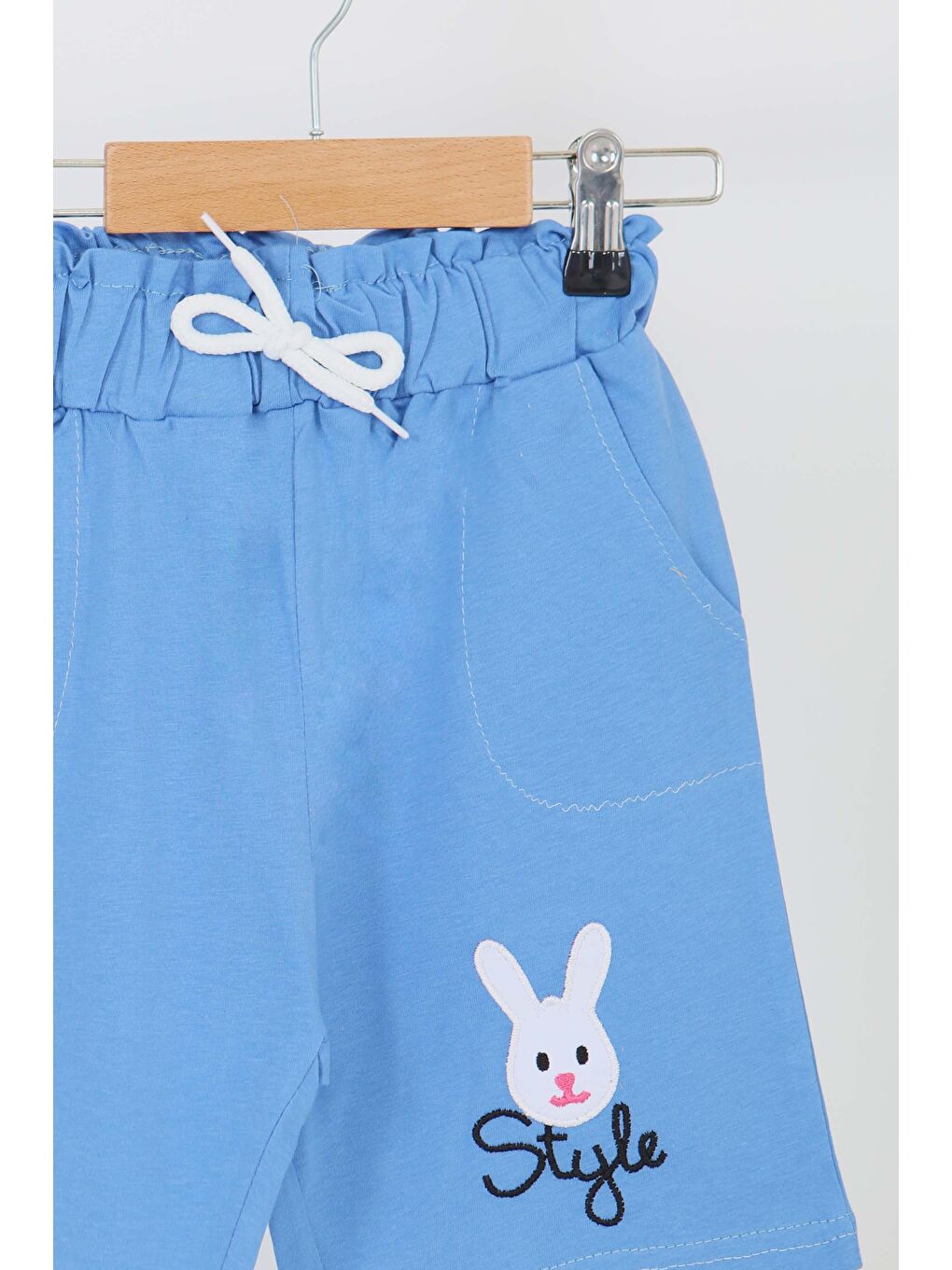 Kız Çocuk Mavi Baskılı Şort - 27334-1