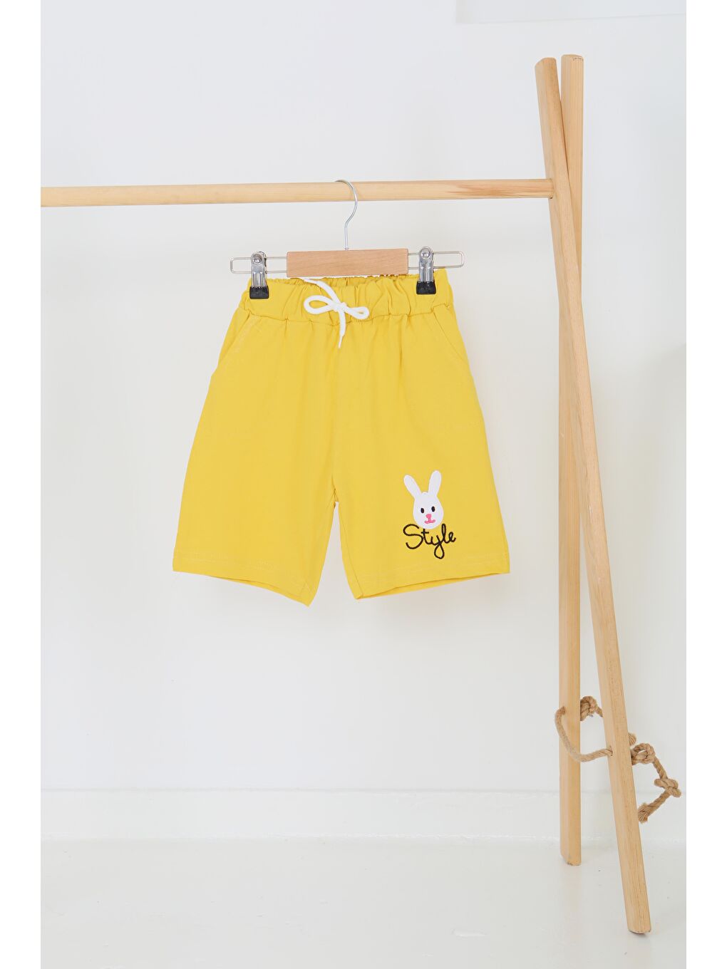 Sarı Kız Çocuk Hardal Baskılı Şort - 27334