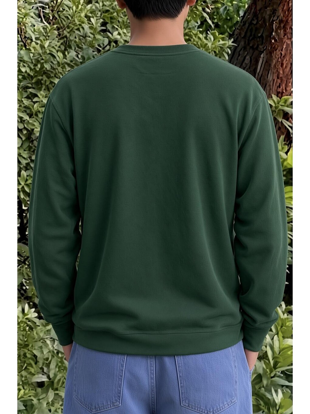 Yeşil Bs Watermelon Sugar Karpuz Baskılı Unisex Bisiklet Yaka Sweatshirt-1