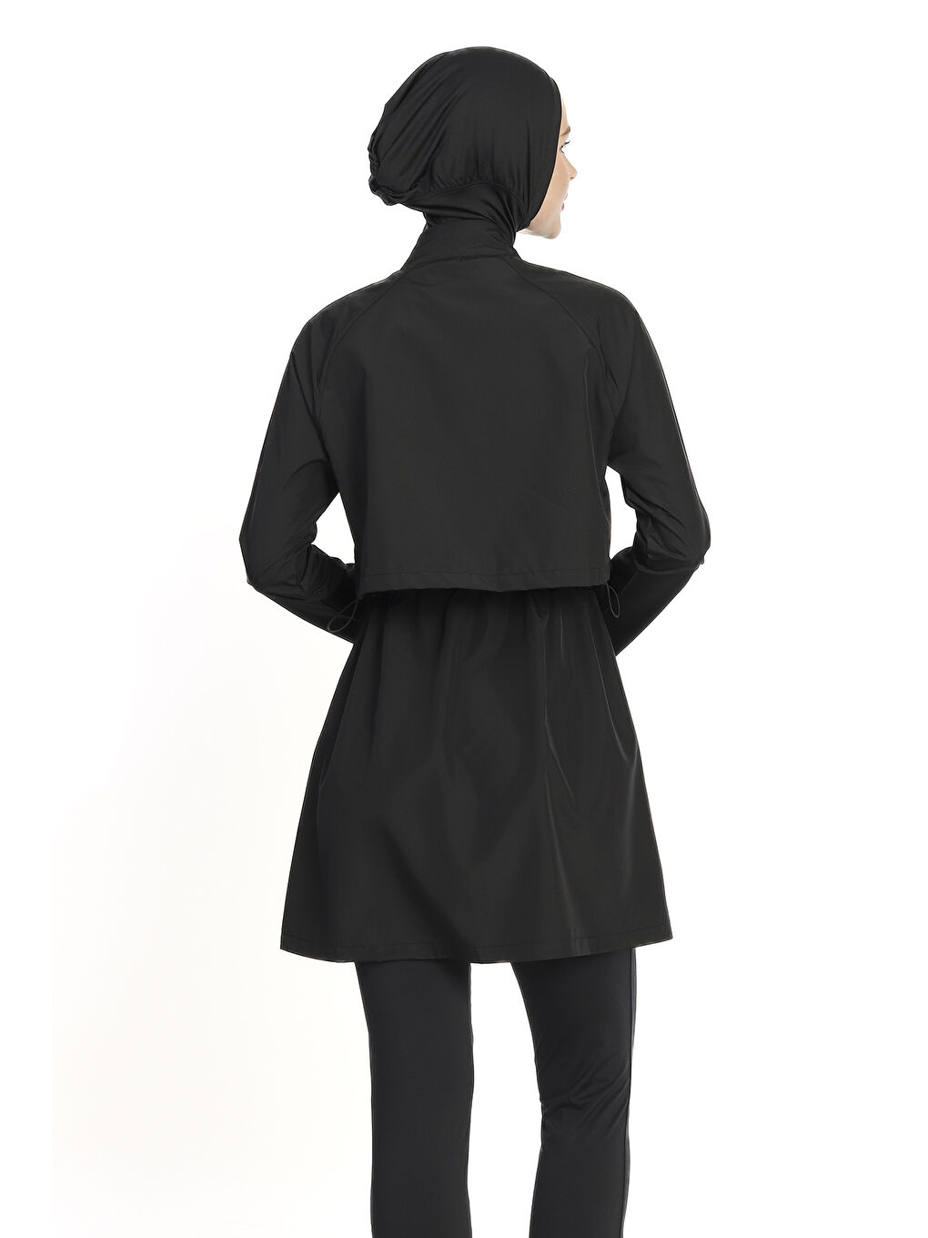 Önü Kapaklı Tam Kapalı Tesettür Mayo 6201 Siyah-3
