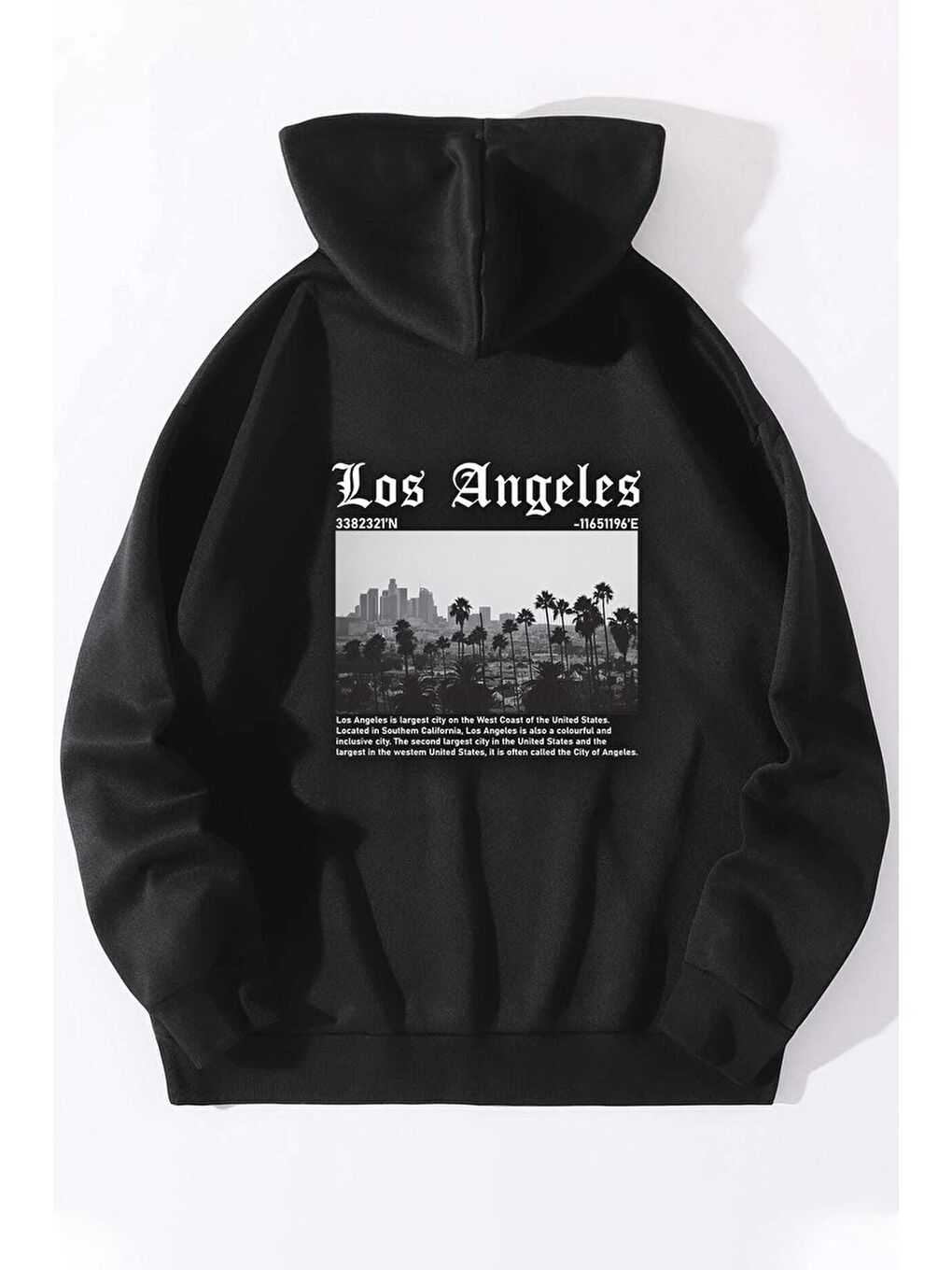 uyguntarz Siyah Unisex Los Angles Baskılı Sweatshirt - 1