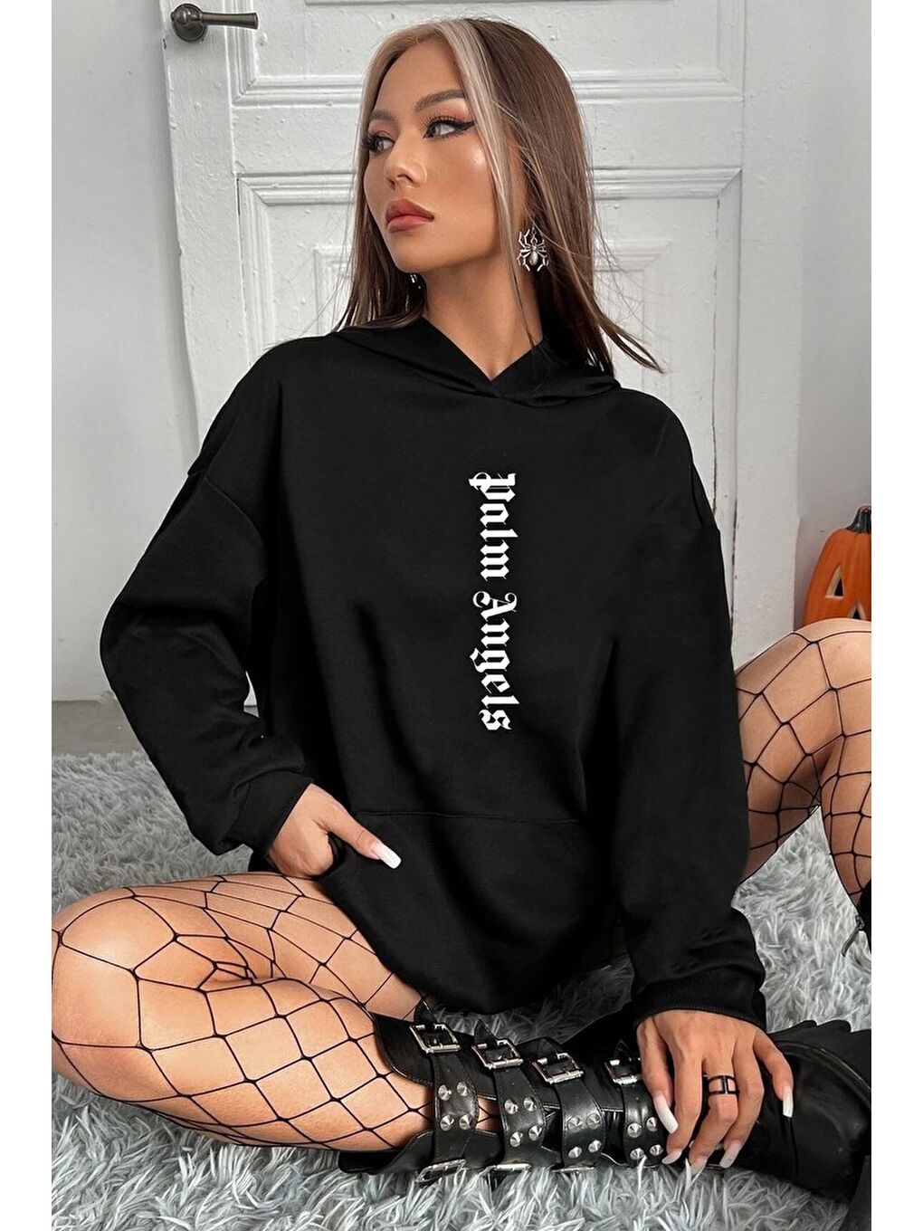 uyguntarz Siyah Unisex Palm Angles Baskılı Sweatshirt