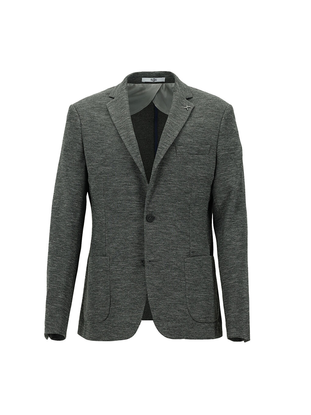 Gri Slımfıt Düz Ceket
