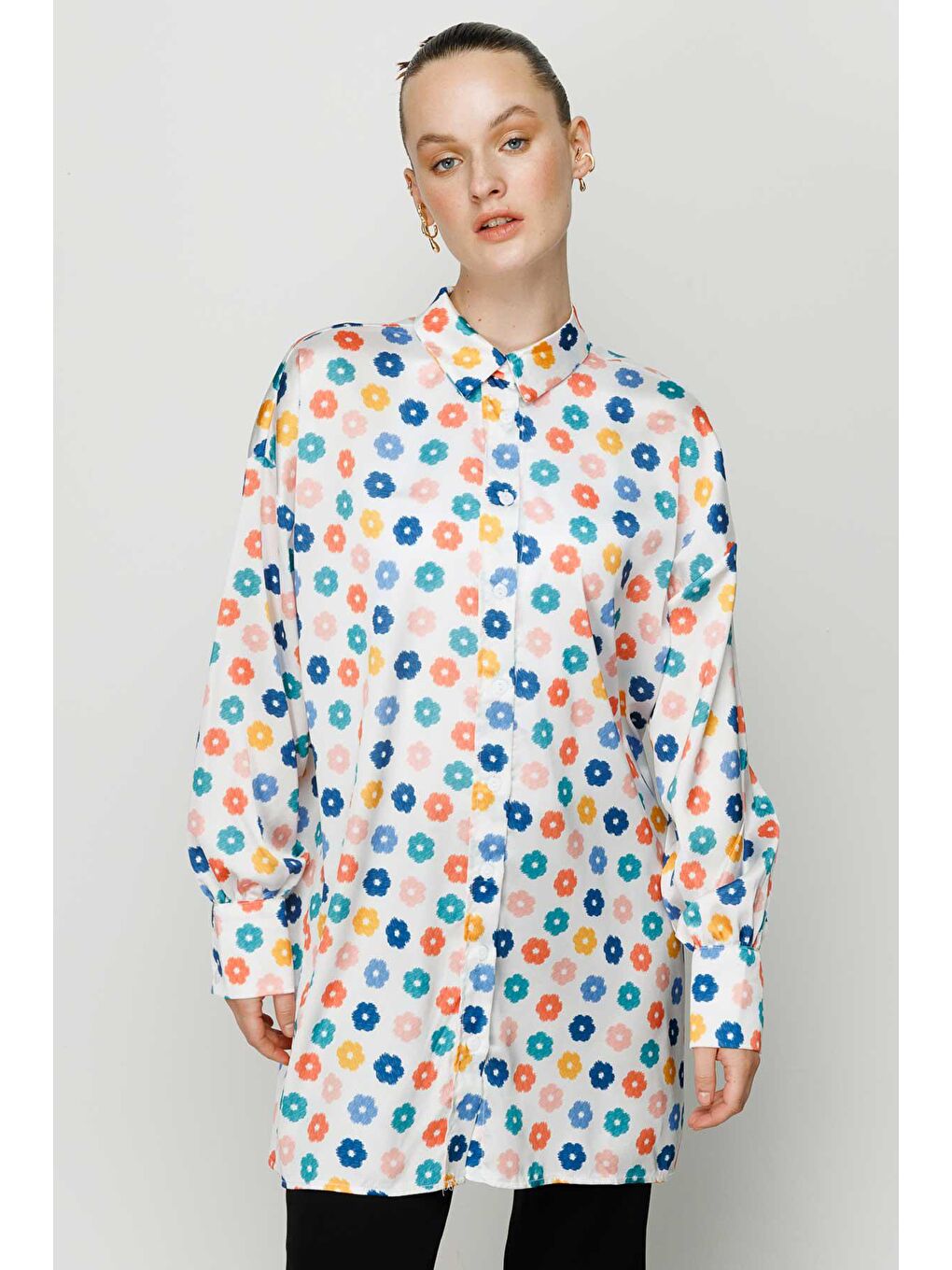 Bloom Saten Gömlek - Beyaz