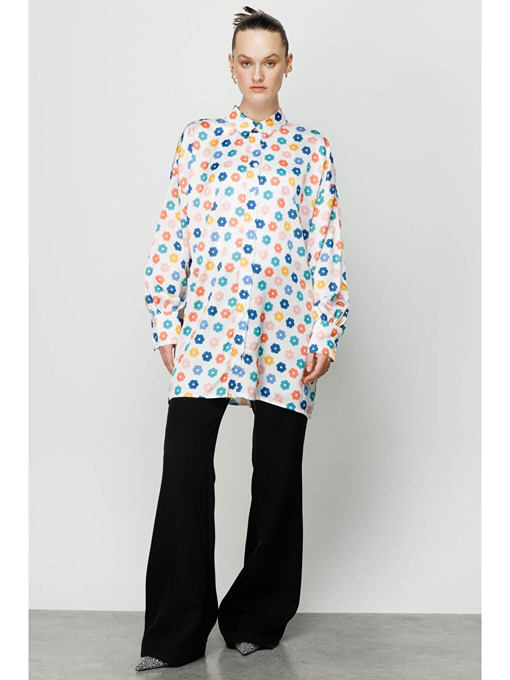 Bloom Saten Gömlek - Beyaz-1