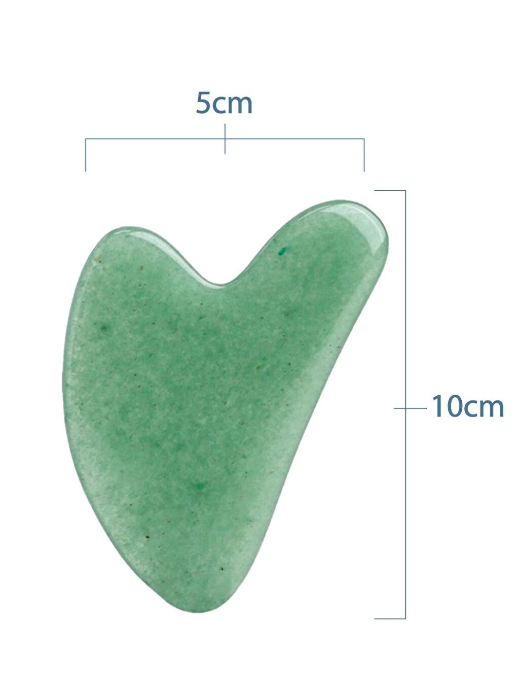 Seay Açık Yeşil Aventurin Taşı Kalp Gua Sha Yüz Masaj Aleti Doğal Taş Sertifikalı - 2