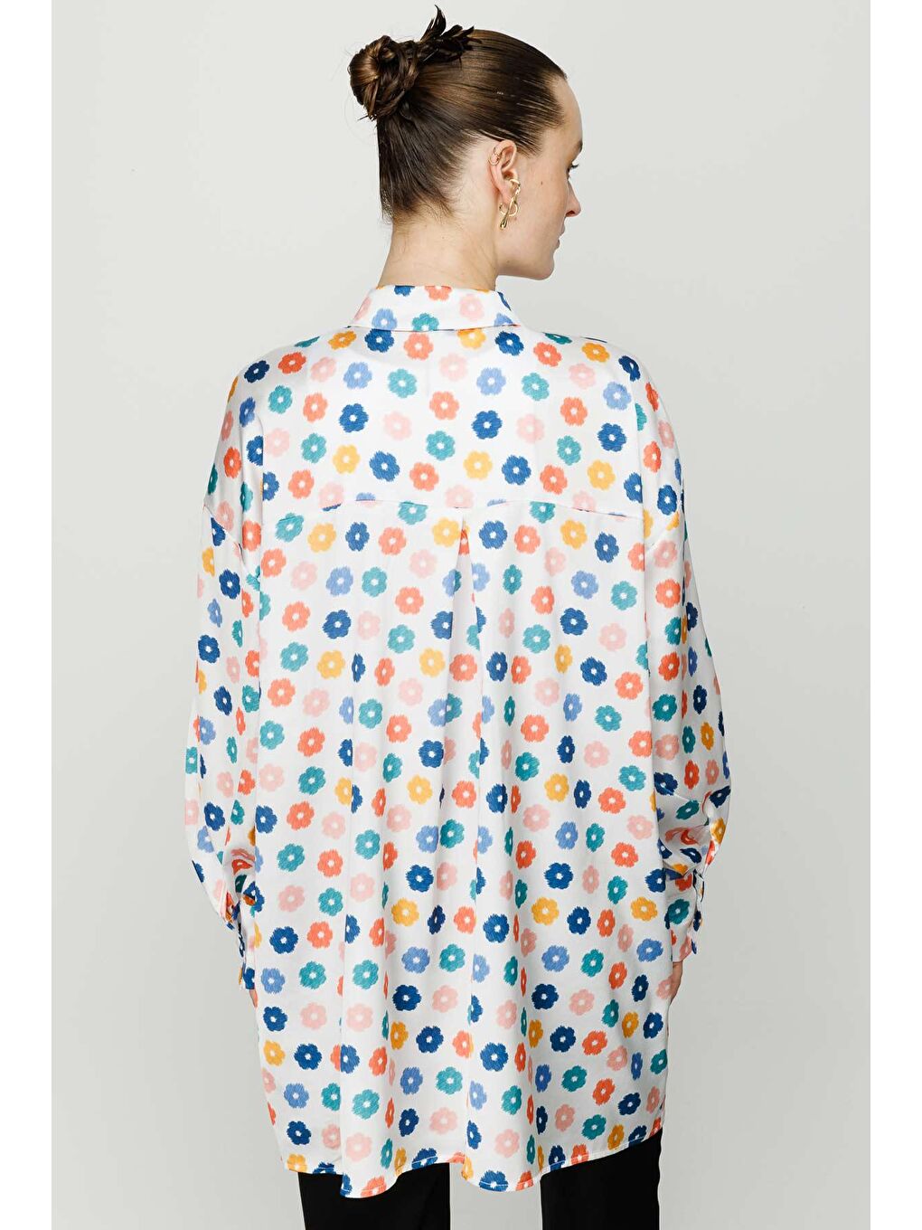 Bloom Saten Gömlek - Beyaz-4