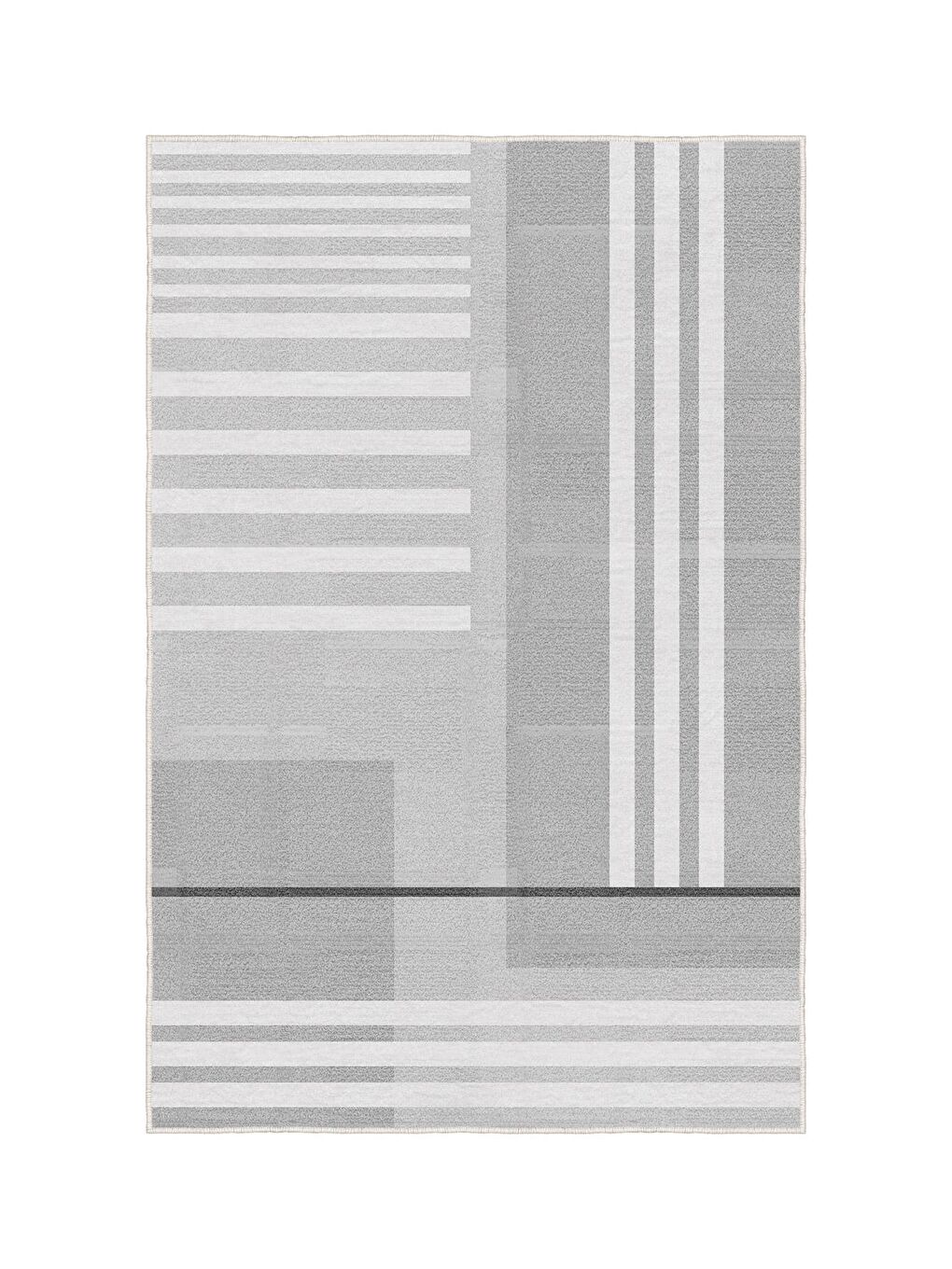 Gri Özel Tasarım, Kaymaz Taban, İnce, Yıkanabilir, Modern Halı WOOKECE1489 60x100-3