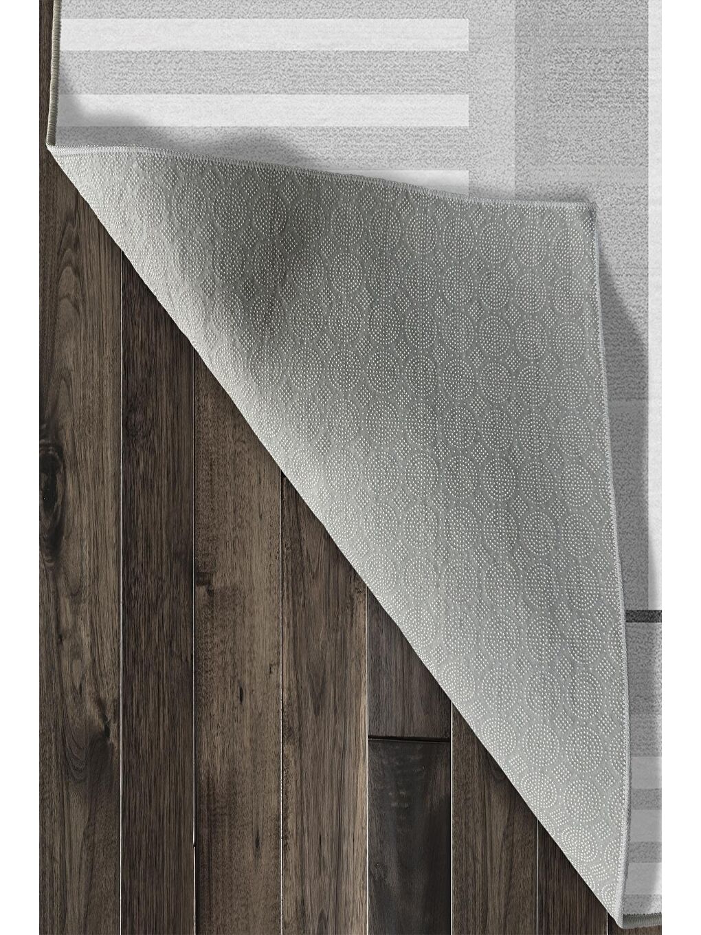 Gri Özel Tasarım, Kaymaz Taban, İnce, Yıkanabilir, Modern Halı WOOKECE1489 60x100-6