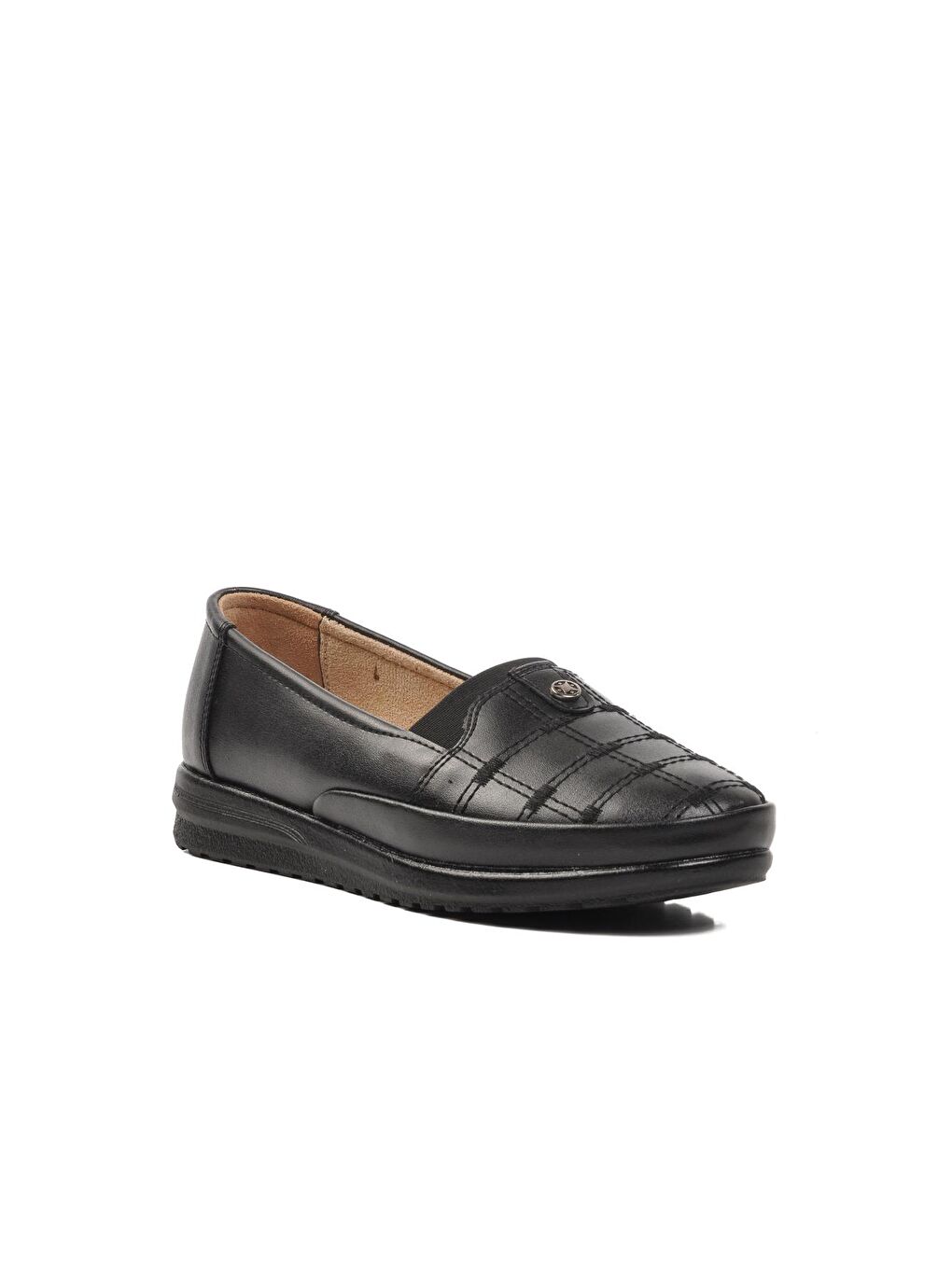 Siyah Geniş Kalıp Kadın Klasik Ayakkabı 186-2