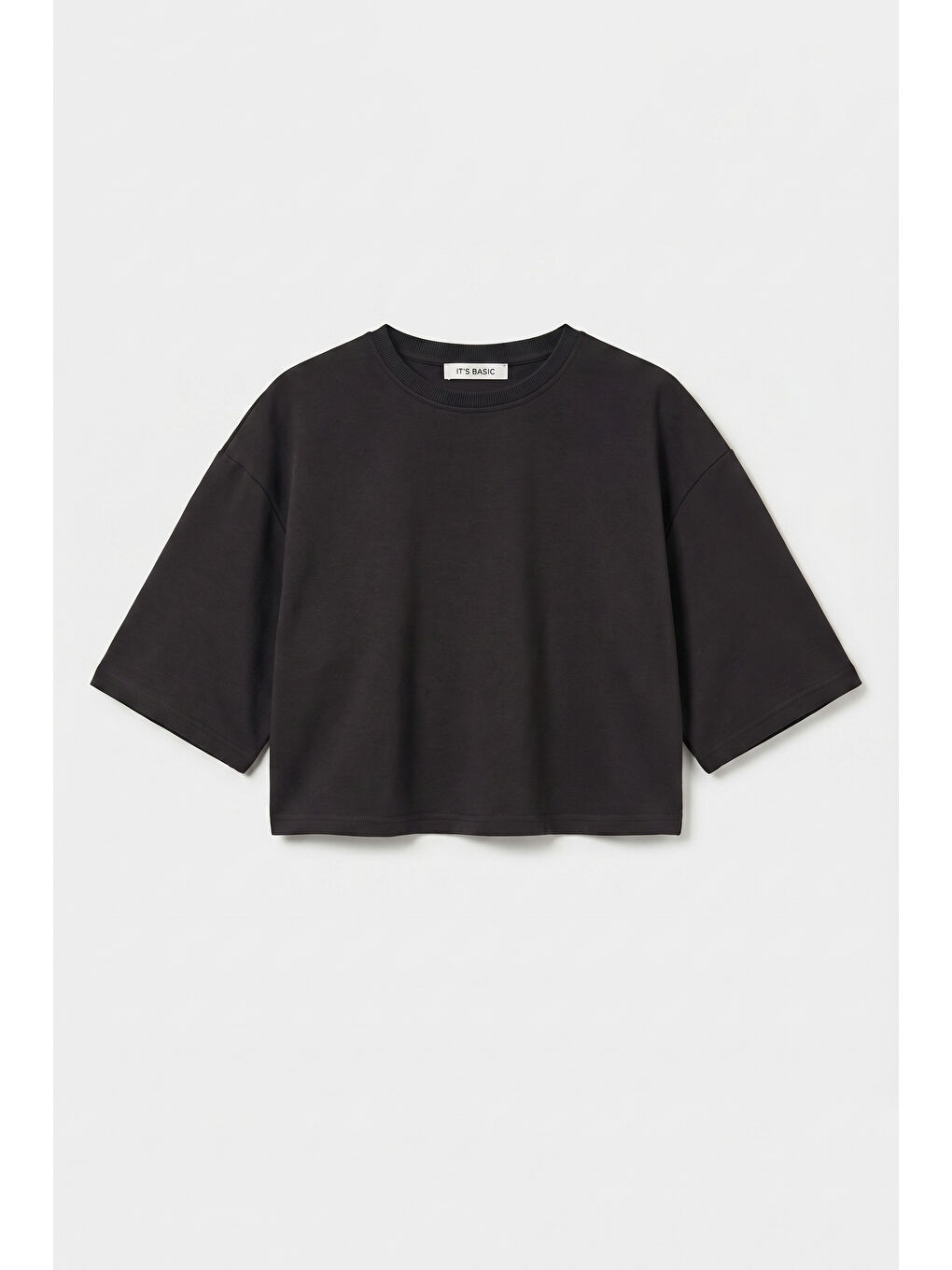 Kadın Siyah Renk s6-1 Oversize Bol Kesim T-Shirt-1